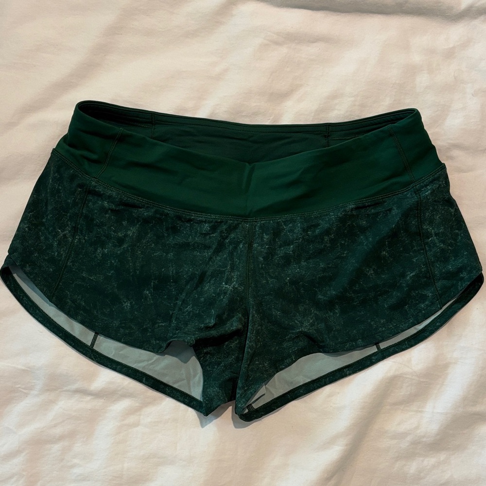 Lululemon Low Rise Speed Up 2.5”- Dark Green Speckled